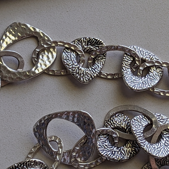 Chico's Vintage Silver Tone Chunky Mixed Link Rhinestone Accent Belt - Picture 9 of 12